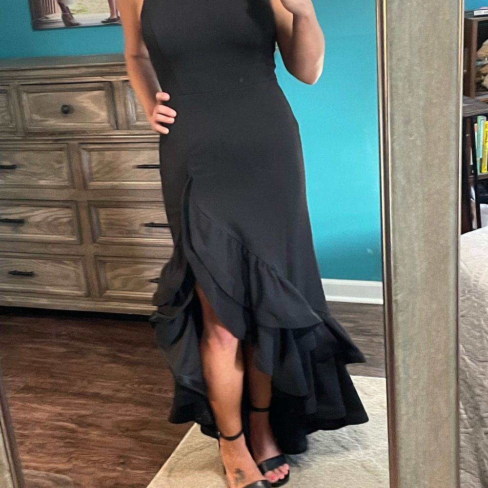 Betsy & Adam Black High Low Dress